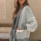 Waffle-knit Pocketed Open Front Cardigan