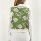 Printed Plunge Neck Sweater Vest