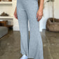 Ribbed High Waist Flare Pants