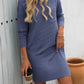 Striped Round Neck Long Sleeve Mini Dress