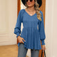 V-Neck Lantern Sleeve Blouse