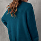 Waffle-Knit Open Front Dropped Shoulder Sweater