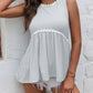 Striped Lace Trim Round Neck Tank