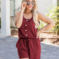 Scoop Neck Wide Strap Romper with Pockets