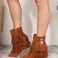 Legend Women's Tassel Wedge Heel Ankle Booties