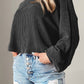 Round Neck Drop Shoulder Long Sleeve Top