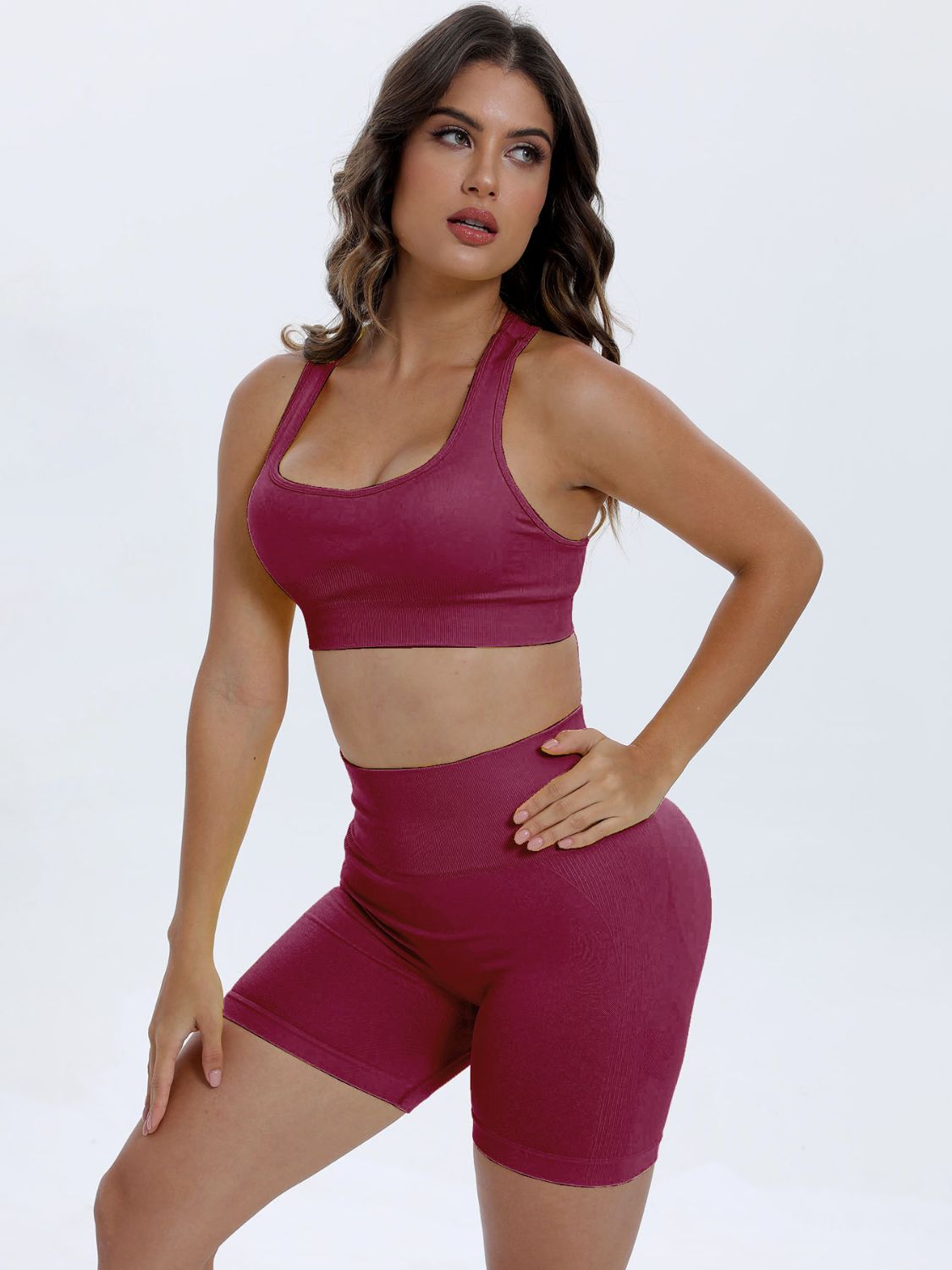 Scoop Neck Wide Strap Top & Shorts Active Set