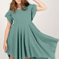 Round Neck Petal Sleeve Dress