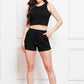 Round Neck Tank and Drawstring Shorts Set