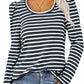 Striped Round Neck Long Sleeve T-Shirt