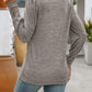 Decorative Button Round Neck Long Sleeve T-Shirt