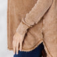 Zenana Oversized Washed Waffle Long Sleeve Top