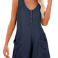 Full Size Pocketed Scoop Neck Sleeveless Romper