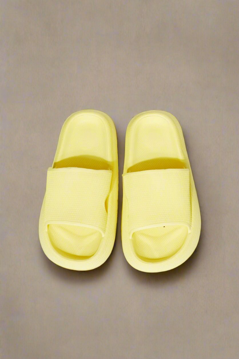 MMShoes Arms Around Me Open Toe Slide in Yellow