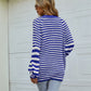 Striped Button Up Long Sleeve Cardigan