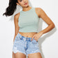 Round Neck Cropped Tank