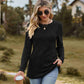 Ribbed Round Neck Long Sleeve Tee