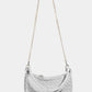 Fame PU Leather Basket Weave Half Moon Bag