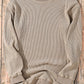 Round Neck Ribbed Sweatshirt