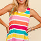 Haptics Round Neck Striped Knit Tank