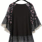 Full Size Frill Printed Round Neck Half Sleeve Blouse