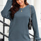 Round Neck Ribbed Sweatshirt