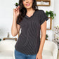 Textured V-Neck Short Sleeve Top