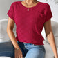 Round Neck Short Sleeve Knit Top