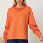 High-Low Round Neck Long Sleeve Sweatshirt