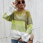 Striped Ribbed Trim Sweater