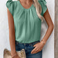 Ruched Round Neck Cap Sleeve Blouse