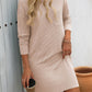 Striped Round Neck Long Sleeve Mini Dress