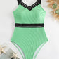 V-Neck One-Piece Swimwear