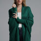 Dolman Sleeve Open Front Ribbed Trim Longline Cardigan