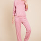 Super Lady Round Neck Raglan Sleeve Top and Drawstring Pants Lounge Set