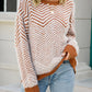 Striped Round Neck Dropped Shoulder Sweater