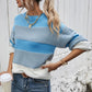 Striped Ribbed Trim Sweater