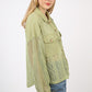 VERY J Button Up Long Sleeve Lace Shirt