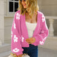 Floral Open Front Fuzzy Cardigan