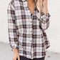 Plaid Collared Neck Long Sleeve Shirt