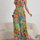 Decorative Button Spaghetti Strap Wide Leg Jumpsuit