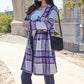 Double Take Full Size Plaid Button Up Lapel Collar Coat