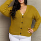 Zenana Kiss Me Tonight Full Size Button Down Cardigan in Chartreuse