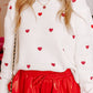 Heart Round Neck Long Sleeve Sweater