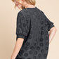 BOMBOM Textured Floral Pattern Top