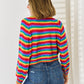 Striped Round Neck Long Sleeve Sweater