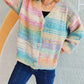 Multi-color Button Up Long Sleeve Cardigan