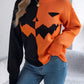 Contrast Round Neck Long Sleeve Sweater