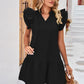 Tie Neck Ruffle Hem Dress