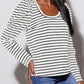 Striped Round Neck Long Sleeve T-Shirt